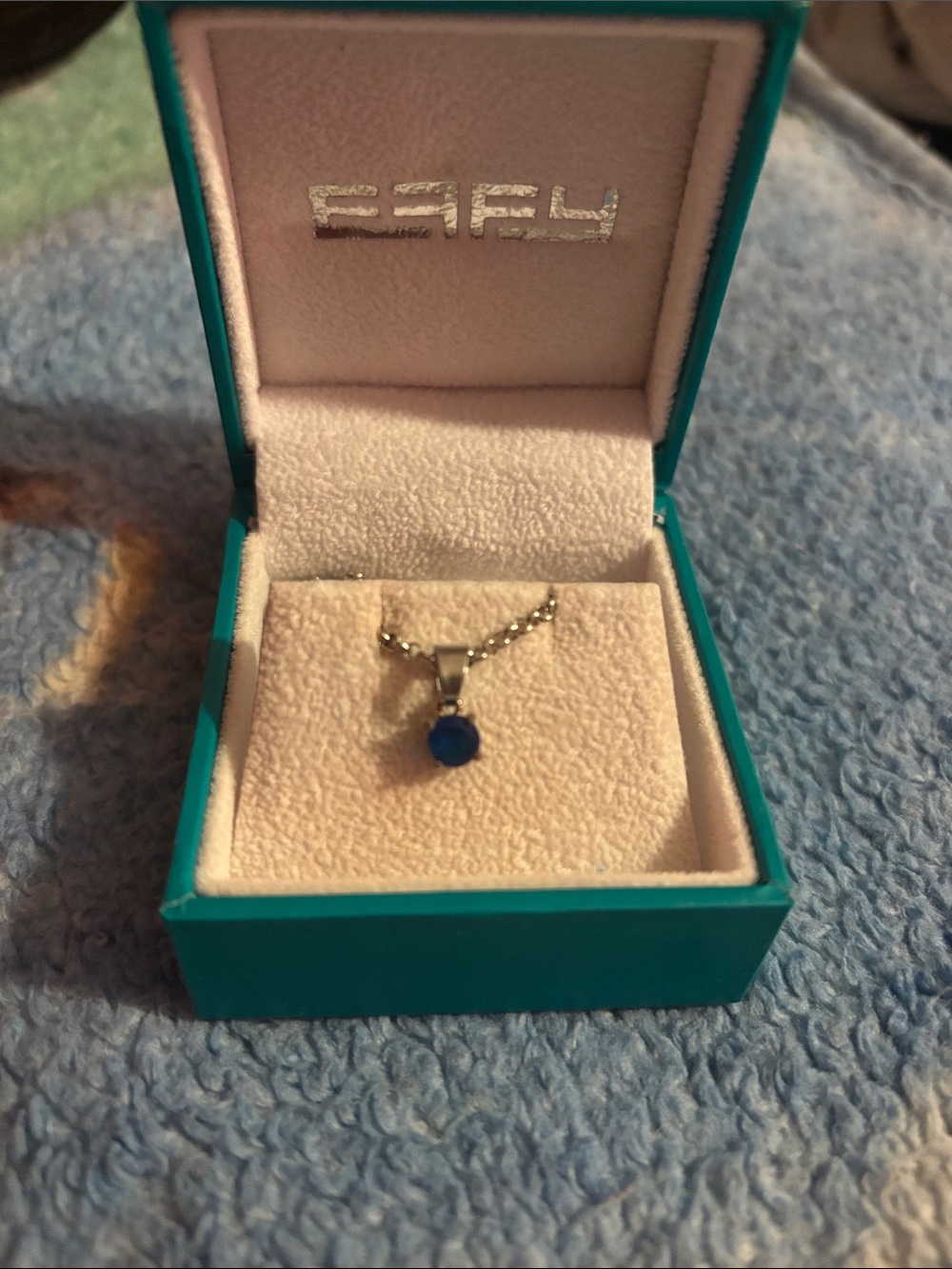 Effy Silver Necklace with Tanzanite Blue Stone Pendant